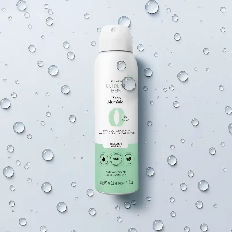 Antitranspirante Aerosol Jato Seco Cuide-se Bem Zero Alumínio 90g/150ml
