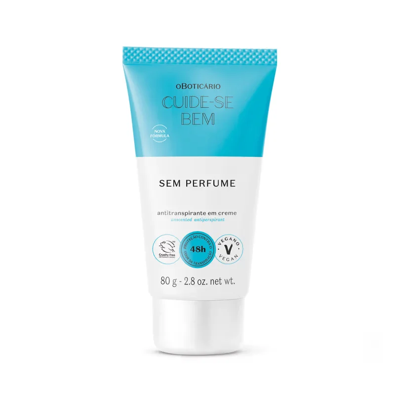 Antitranspirante Em Creme Sem Perfume Cuide-se Bem 80g
