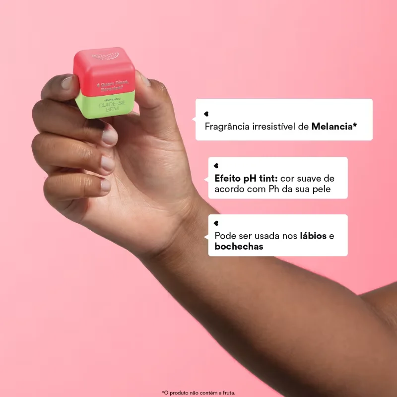 Balm Labial Multifuncional Melancia Cuide-se Bem Feira Quem Disse, Berenice? 2g