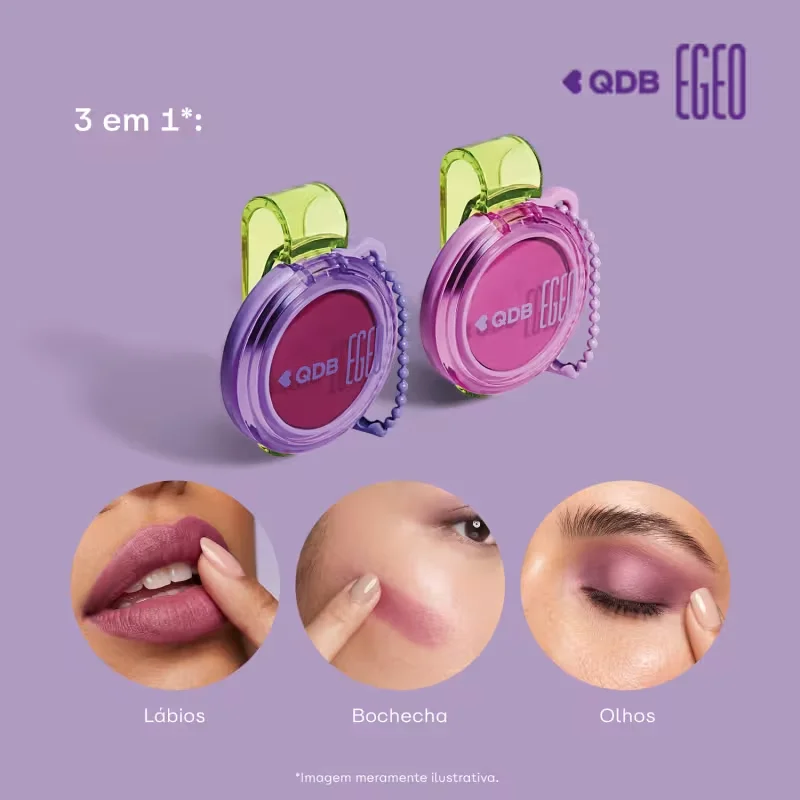 Batom 3 em 1 Lilac Lavanda Lip & Cheek Egeo Ubessesion QDB 2,5g