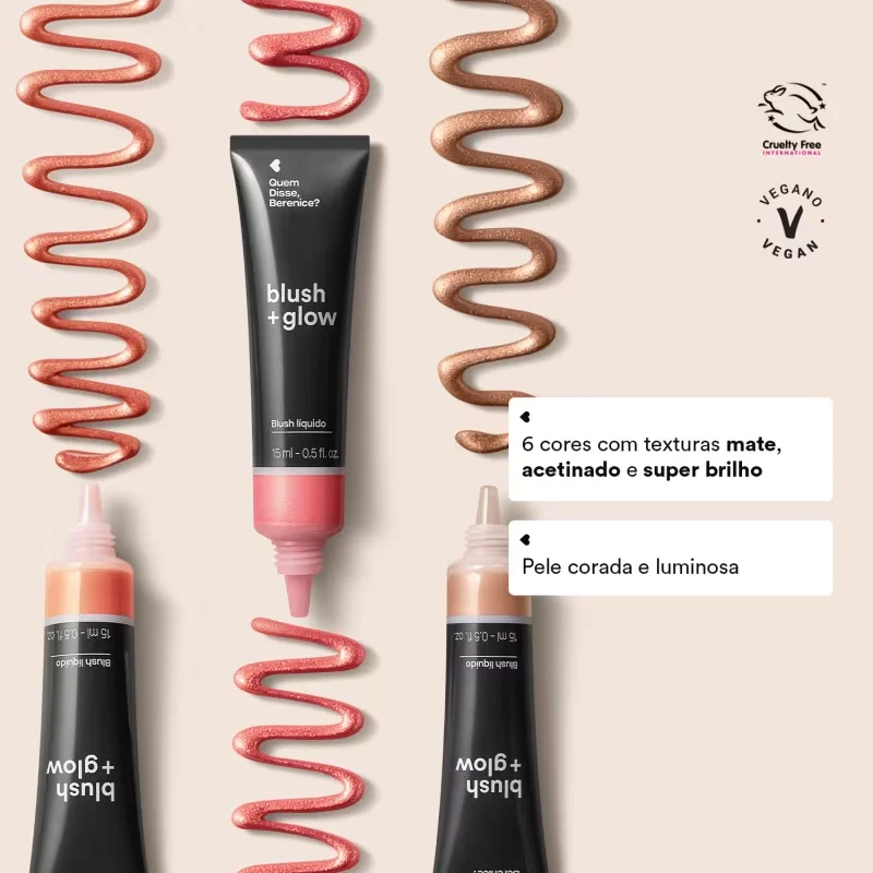 Blush Líquido Blush +Glow Vermelho Lichiali Quem Disse, Berenice? 15ml