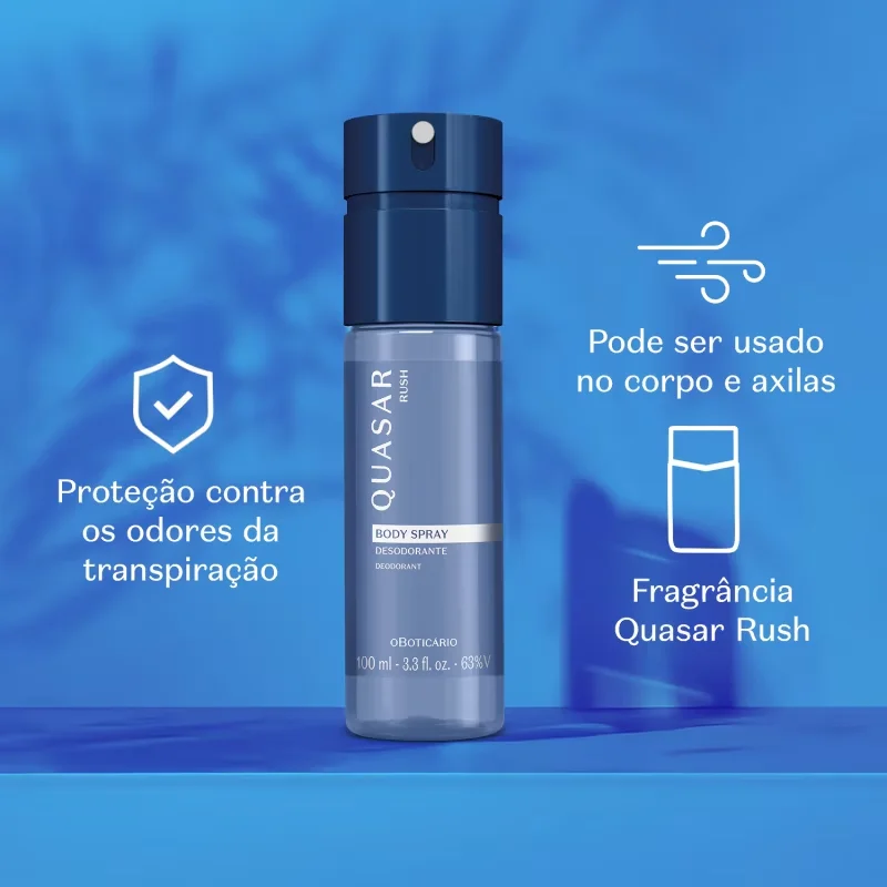 Body Desodorante Spray Quasar Rush 100ml