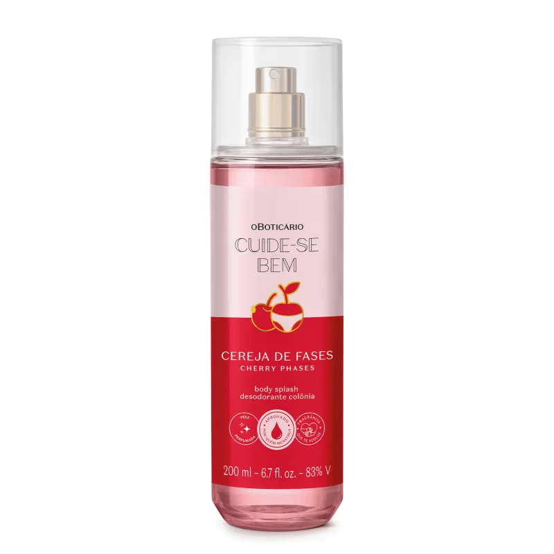Body Splash Desodorante Colônia Cereja de Fases 200ml