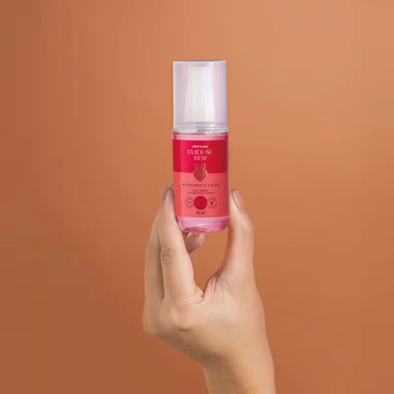 Body Splash Desodorante Colônia Cuide-se Bem Morango e Leite 60ml
