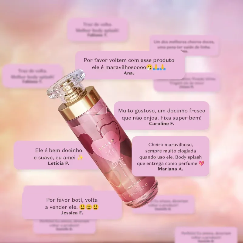 Body Splash Desodorante Colônia Dream Amor No Ar 200ml