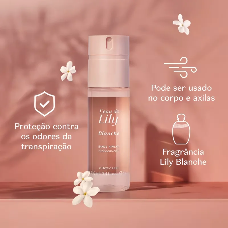Body Spray Desodorante L’eau de Lily Blanche 100ml