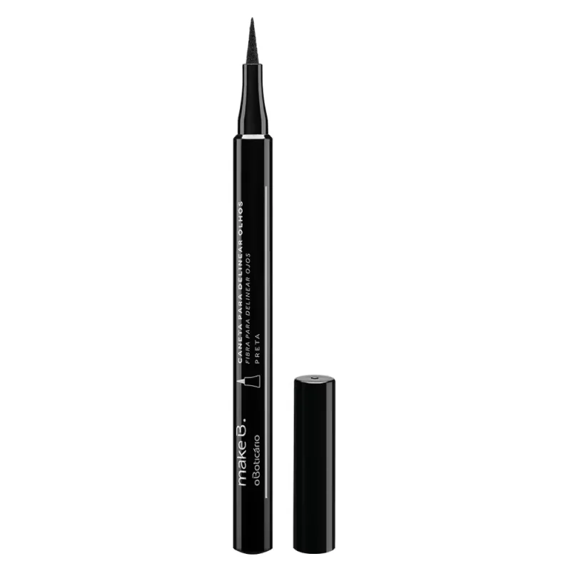 Caneta Delineadora para Olhos Ponta Fina Preta Make B. 1,2ml