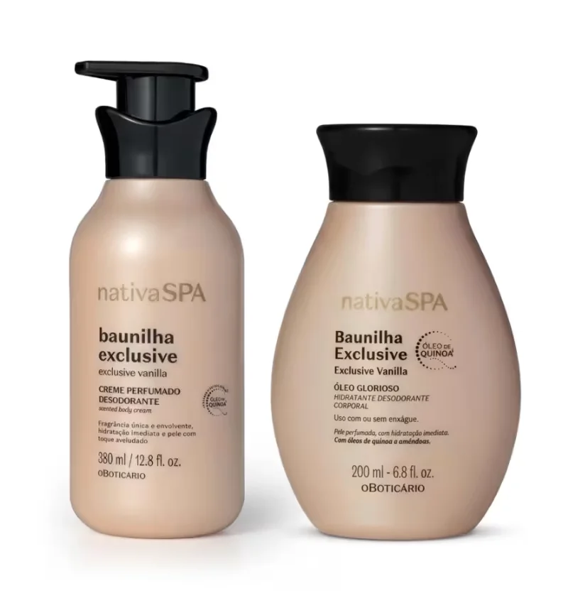 Combo Baunilha Exclusive: Creme Perfumado Desodorante Corporal 380ml + Óleo Corporal 200ml