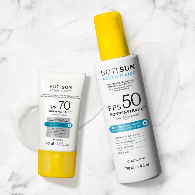 Combo Boti.Sun: Spray Protetor Solar FPS 50 180ml + Protetor Solar Facial FPS 70 40ml