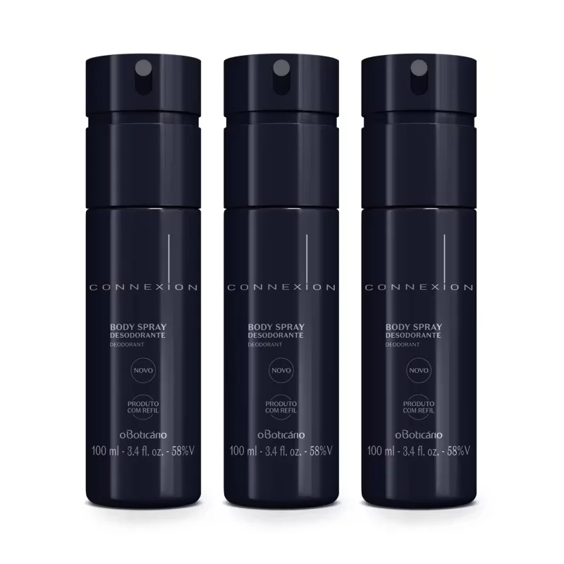 Combo Boticolletion Connexion: Body Spray Desodorante 100ml (3 unidades)