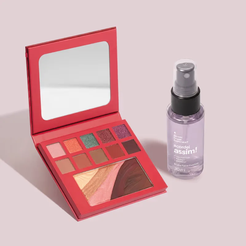 Combo Casual Chic: Paleta De Maquiagem Multifuncional 12g + Bruma Facial Fixadora 30ml