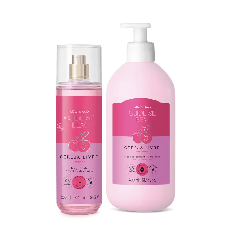 Combo Cereja Livre: Body Splash 200ml + Loção Corporal 400ml