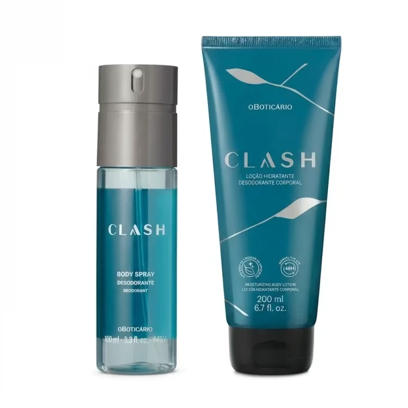 Combo Clash: Body Spray Desodorante 100ml + Loção Hidratante Desodorante Corporal 200ml