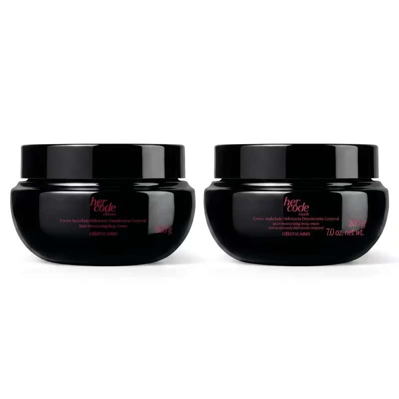 Combo Creme Aveludado Her Code: Desodorante Corporal Clímax 200g + Desodorante Corporal Touch 200g