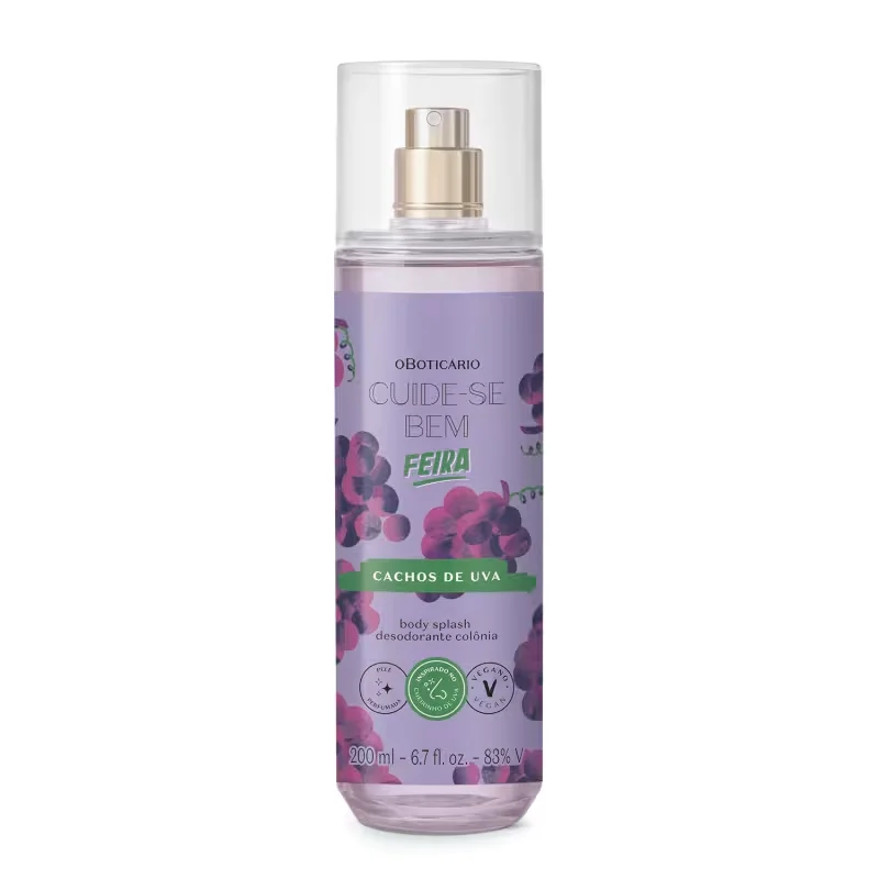 Combo Cuide-se Bem Cachos de Uva: Body Splash 200ml + Shampoo 270ml +Condicionador 250ml