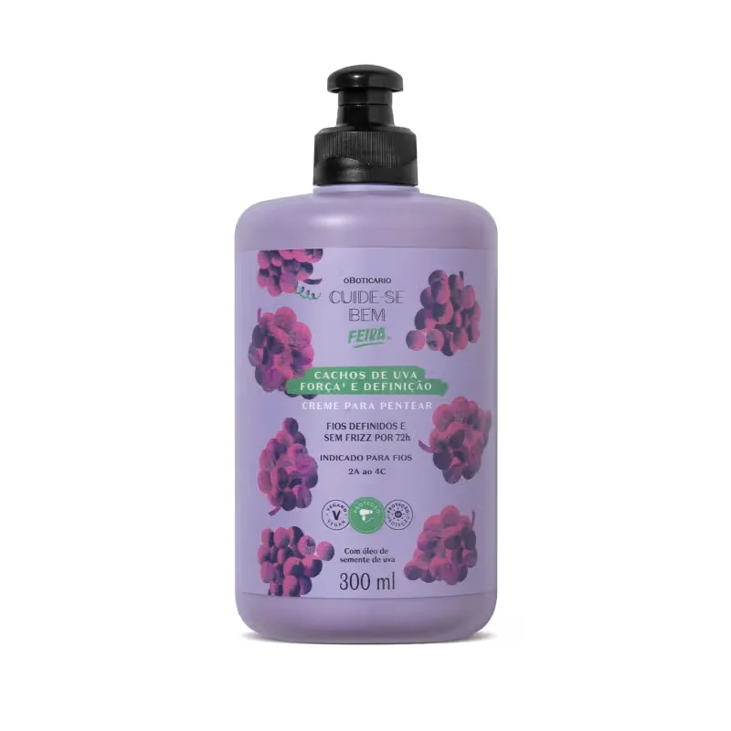 Combo Cuide-se Bem Cachos de Uva: Shampoo 270ml + Condicionador 250ml +Creme Para Pentear 300ml