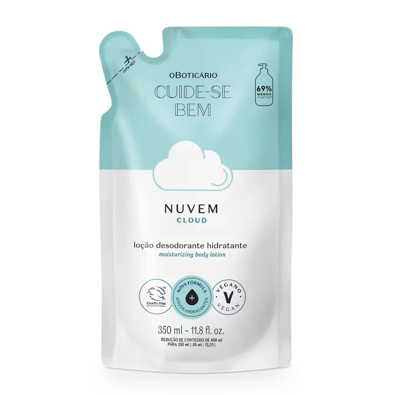 Combo Cuide-se Bem: Loção Corporal Deleite 400ml + Refil Nuvem 350ml