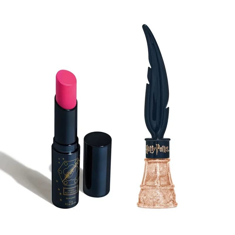 Combo Harry Potter Quem Disse, Berenice?: Balm Labial Rosa 3,2g + Delineador Líquido Dourado 7ml