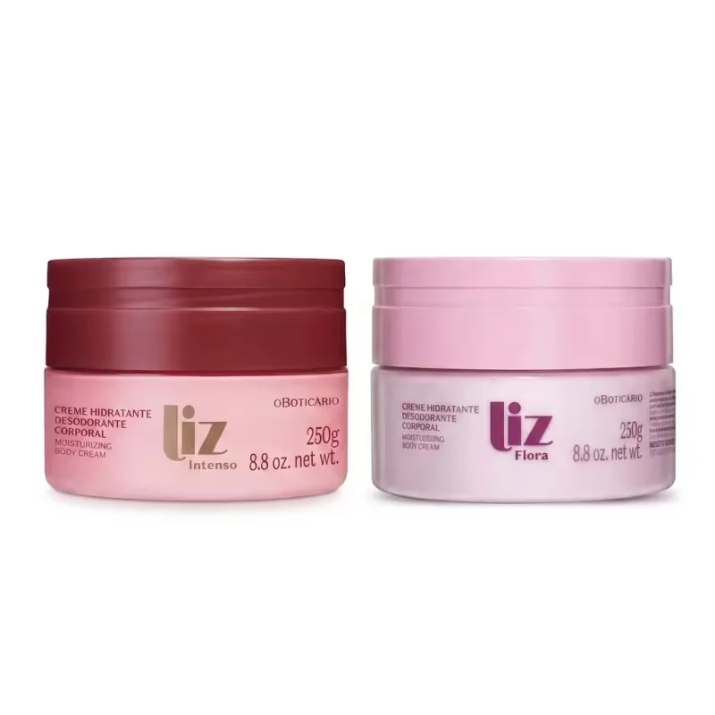 Combo Hidratante Desodorante Corporal: Liz Intenso 250g + Liz Flora 250g