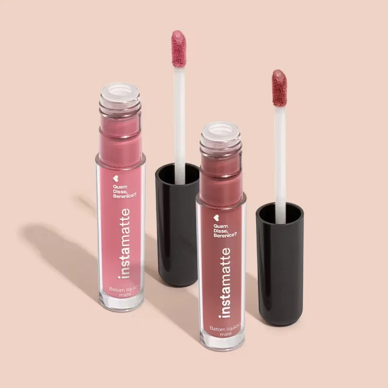 Combo Instamatte: Batom Líquido Bege Castanheli 4ml + Batom Líquido Rosa Roseirali 4ml