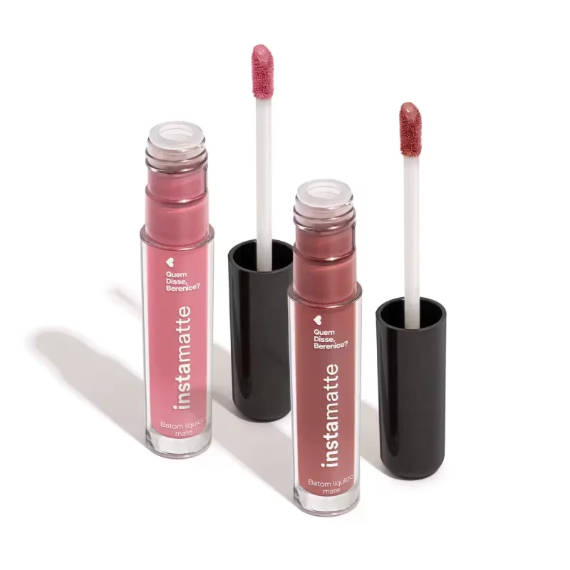 Combo Instamatte: Batom Líquido Bege Castanheli 4ml + Batom Líquido Rosa Roseirali 4ml