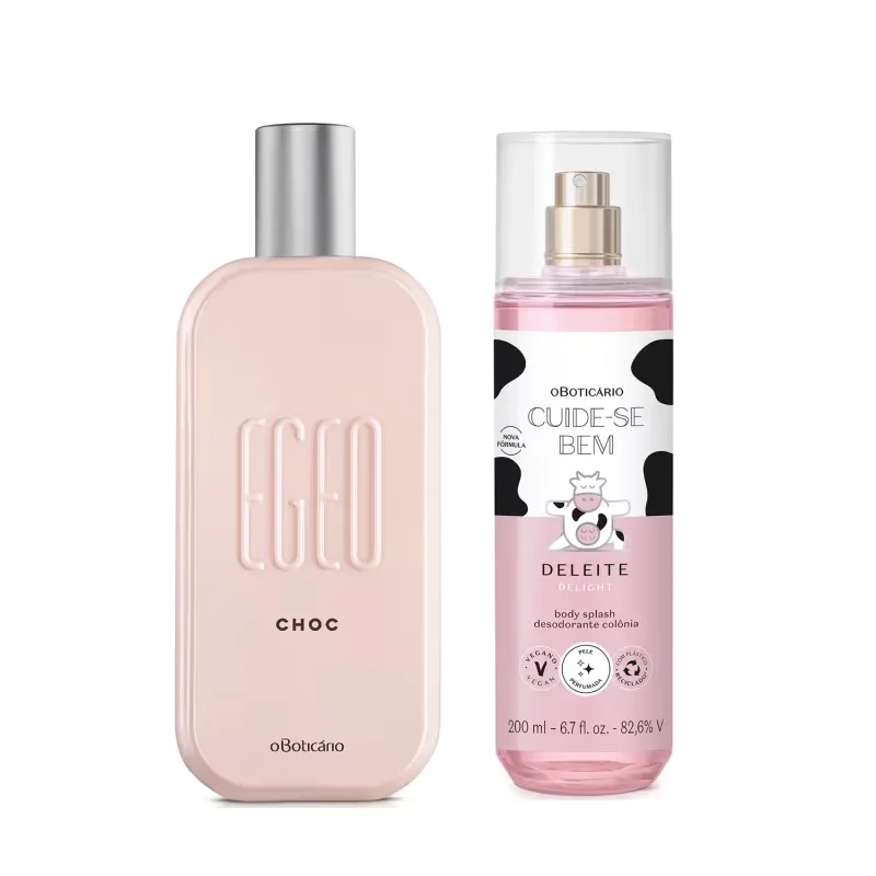 Combo Layering: Egeo Choc Desodorante Colônia 90ml + Body Splash Cuide-se Bem Deleite 200ml