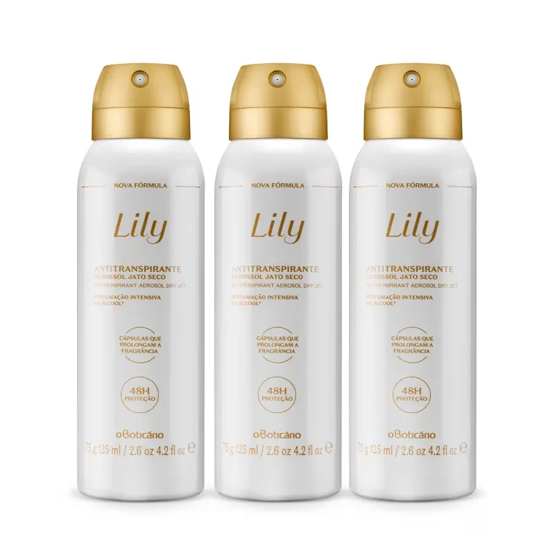 Combo Lily: Desodorante Antitranspirante Aerosol 3x125ml cada