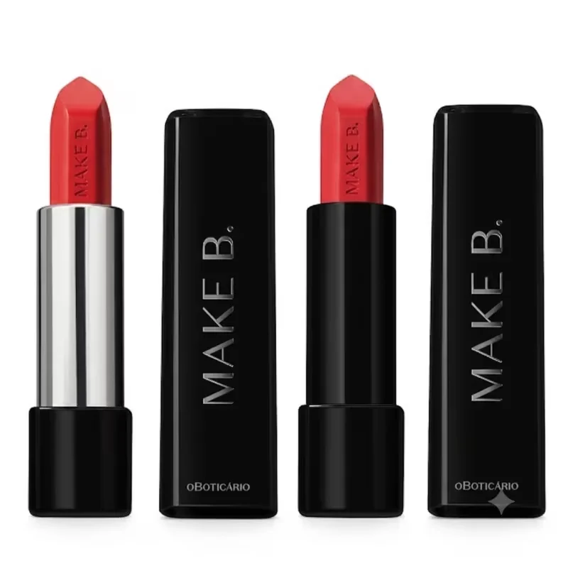 Combo Make B.: Batom Cremoso Vermelho Watermelon 3,6g + Batom Mate Laranja Orange Fever 4g