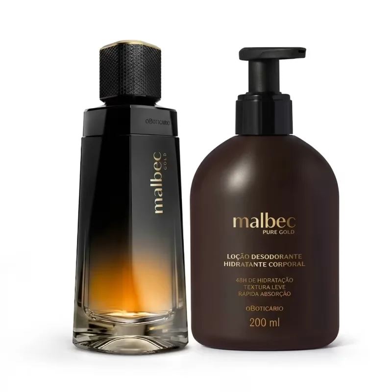 Combo Malbec Gold: Desodorante Colônia 100ml + Loção Hidratante Corporal 200ml