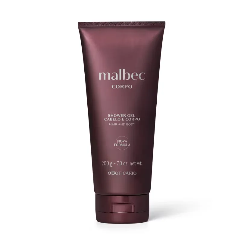 Combo Malbec Pure Gold: Desodorante Colônia 100ml + Shower Gel Corpo e Cabelo 200g