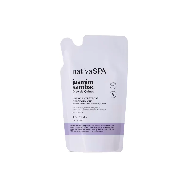 Combo Nativa SPA Jasmim Sambac: Loção Corporal 400ml + Refil 400ml