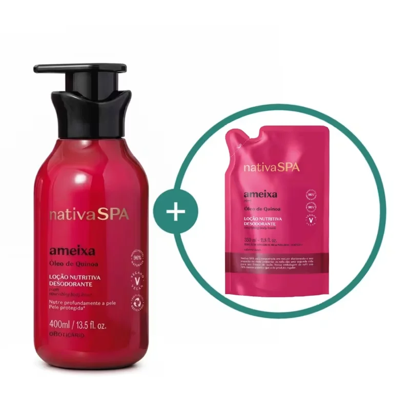 Combo Nativa SPA: Loção Hidratante Desodorante Corporal Ameixa 400ml + Refil Loção Desodorante Hidratante 350ml