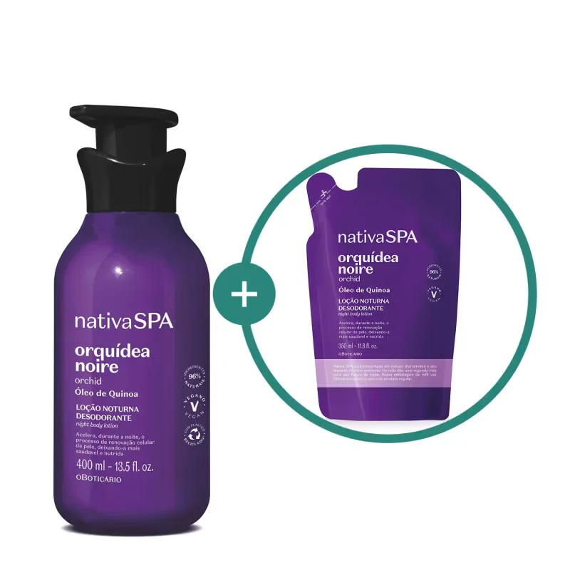 Combo Nativa SPA Orquidea Noire: Loção Corporal 400ml + Refil 350ml