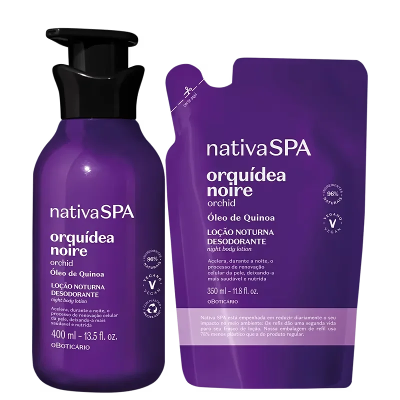 Combo Nativa SPA Orquidea Noire: Loção Corporal 400ml + Refil 350ml