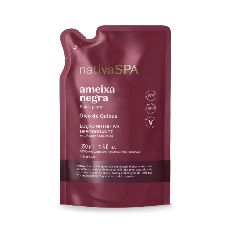 Combo Nativa Spa: Loção Corporal Orquídea Noire 400ml + Refil Ameixa Negra 350ml