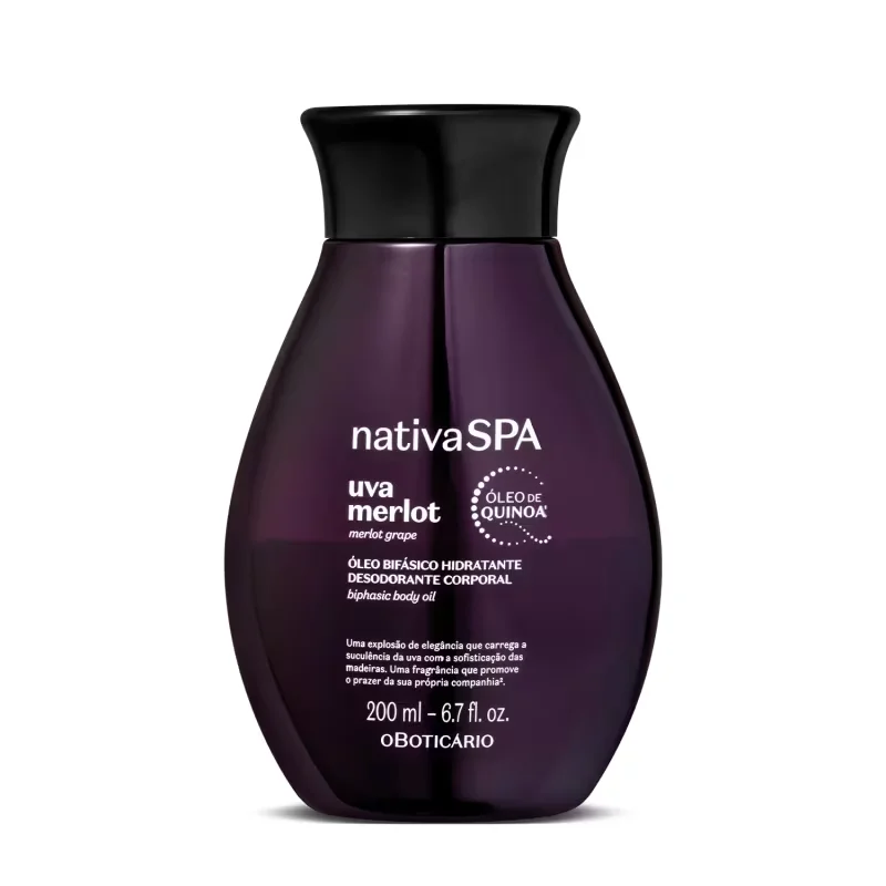 Combo Nativa Spa Uva Merlot: Loção Corporal 180ml +Óleo Corporal Bifásico 200ml