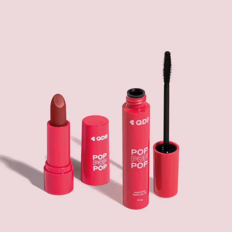 Combo POP Quem Disse, Berenice? : Batom Cremoso Marrom Nude 3,6g + Máscara de Cílios 10g
