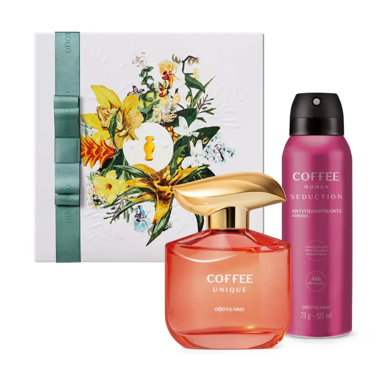 Combo Presente Dia Das Mães Coffee Woman: Unique Desodorante Colônia 100ml + Desodorante Antitranspirante Seduction 75g/125ml