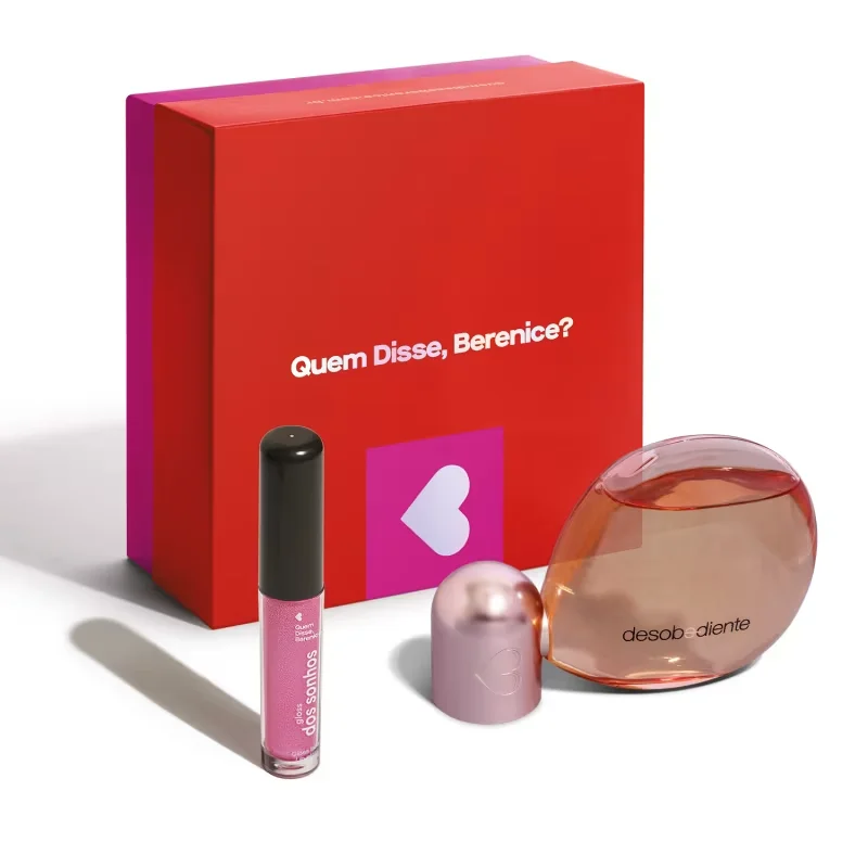 Combo Presente Dos Sonhos: Eau de Parfum Desobediente 100ml + Gloss Labial Rosadex 4ml + Caixa de Presente