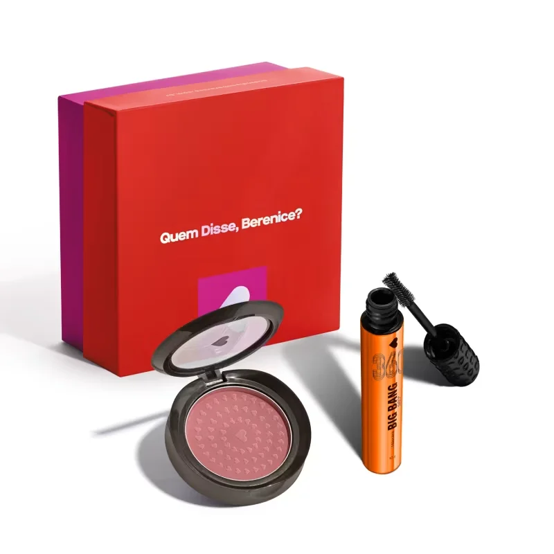 Combo Presente: Máscara de Cílios 10g + Blush Compacto Rosa 2g + Caixa de Presente