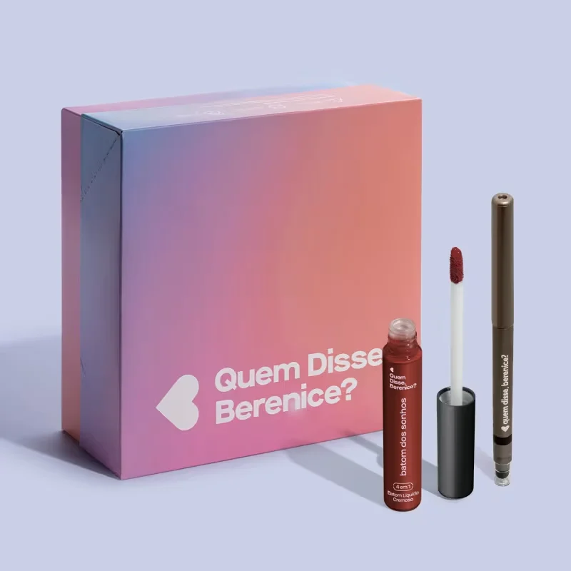 Combo Presente Natal: Batom Líquido Terracota Empatia 5ml+ Lápis Olhos Esfumador Pretô 200mg + Caixa de Presente P