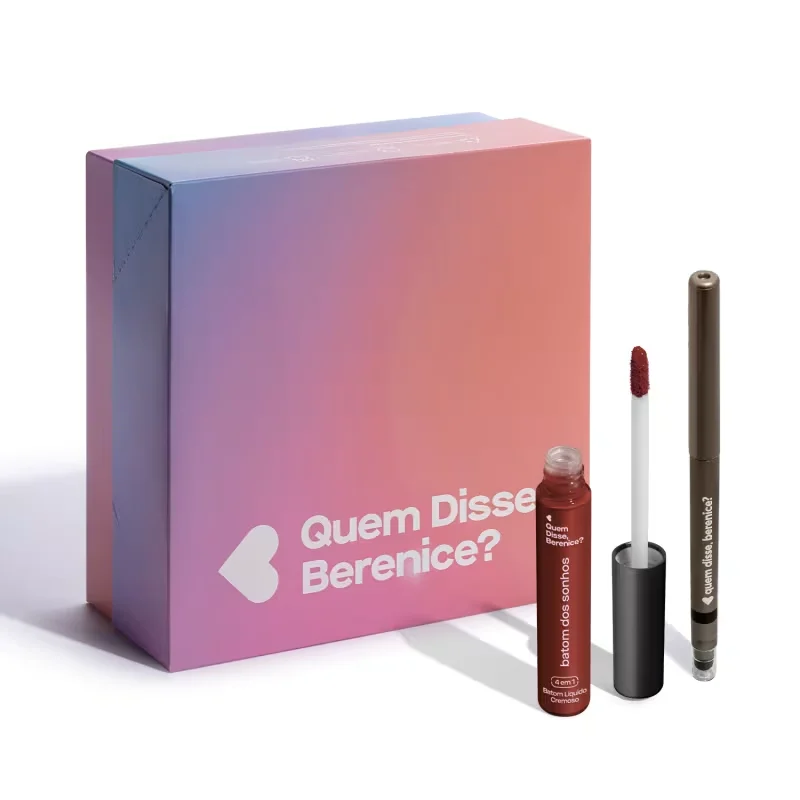 Combo Presente Natal: Batom Líquido Terracota Empatia 5ml+ Lápis Olhos Esfumador Pretô 200mg + Caixa de Presente P