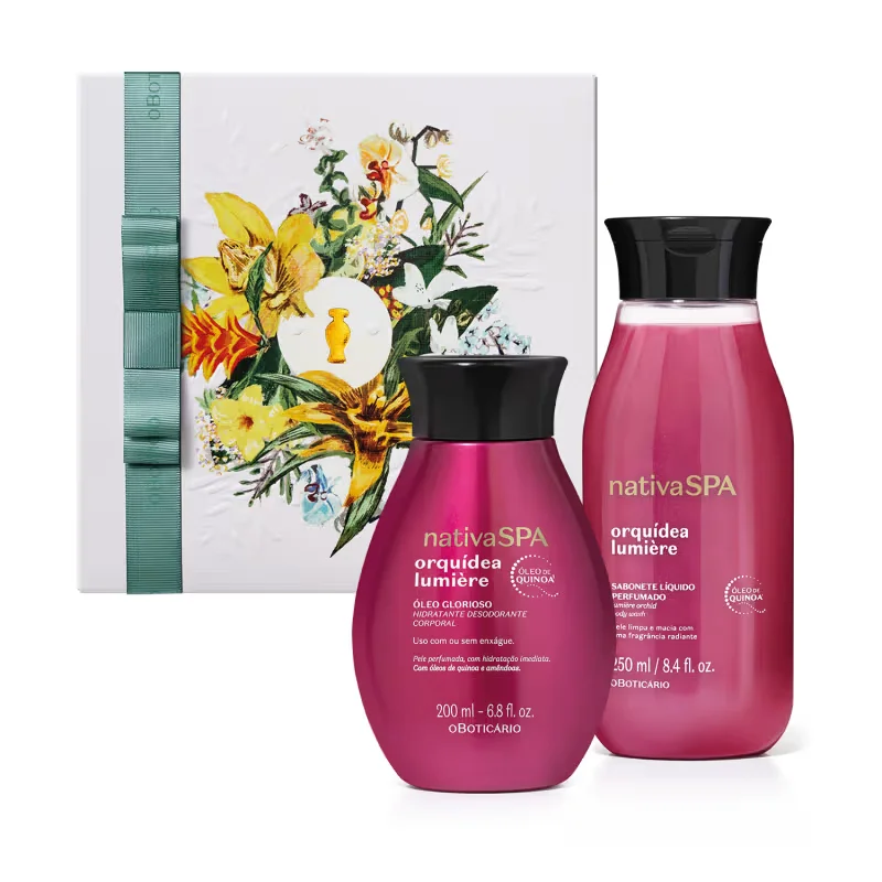 Combo Presente Nativa Spa Orquídea Lumiére: Loção Corporal 200ml + Sabonete Líquido Perfumado 250ml