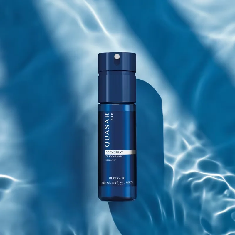 Combo Presente Quasar Deep Blue: Desodorante Colônia 100ml + Body Spray 100ml + Caixa Presenteável