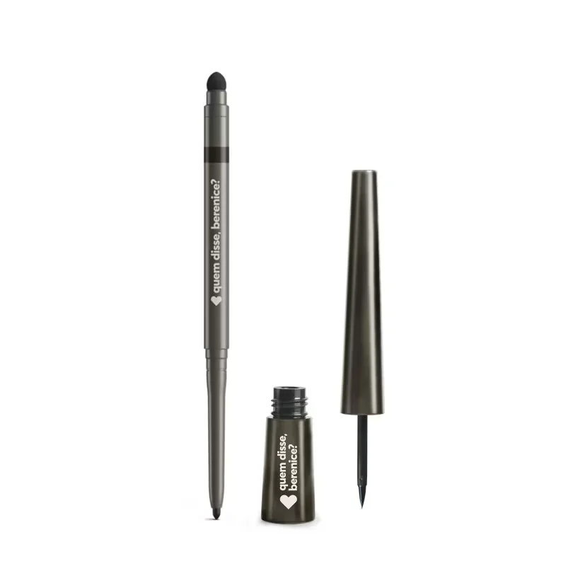 Combo Quem Disse, Berenice?: Lápis Para Olhos Preto 1,2g + Delineador Preto para Olhos 5ml