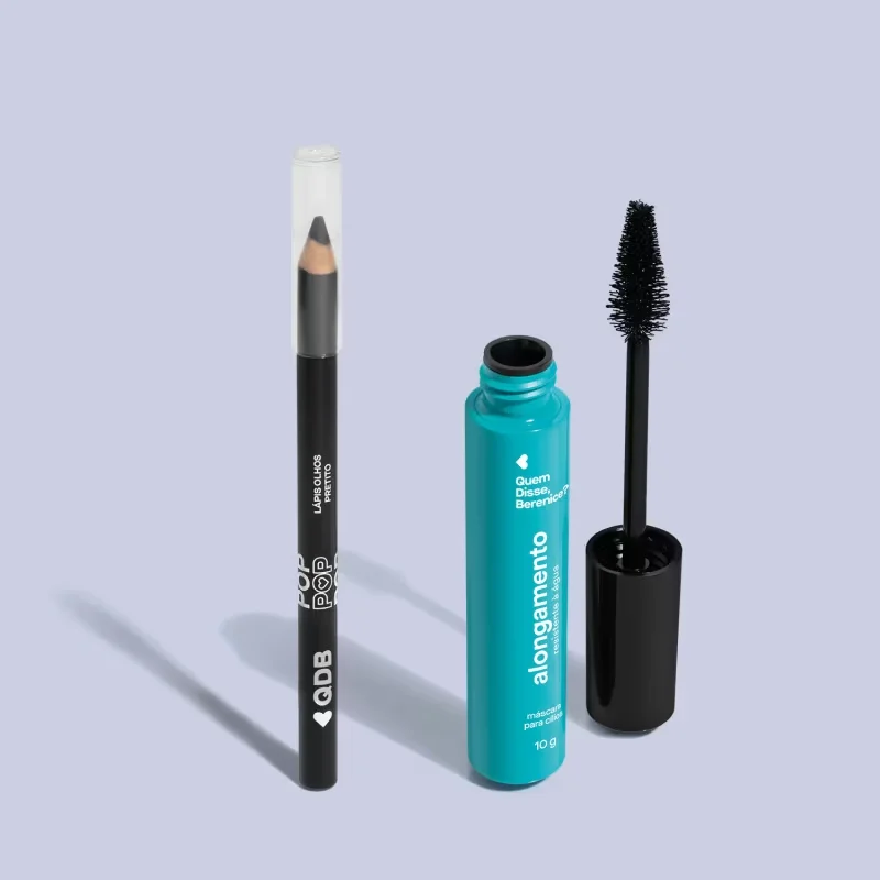 Combo Quem Disse, Berenice?: Máscara de Cílios Resistente è Água 10g + Lápis Preto Para Olhos 1,1g