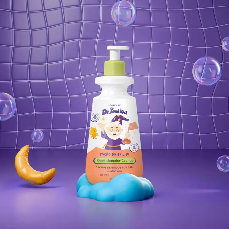 Condicionador Infantil Cabelos Cacheados 3 ABC Dr.Botica Poção do Brilho 400ml