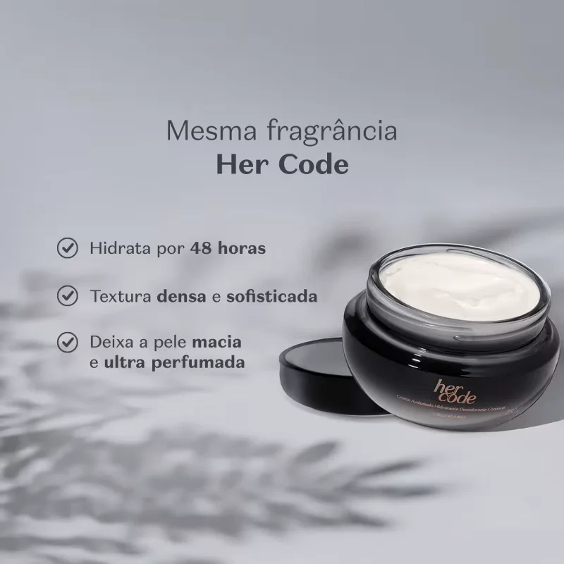Creme Aveludado Hidratante Desodorante Corporal Her Code 250g