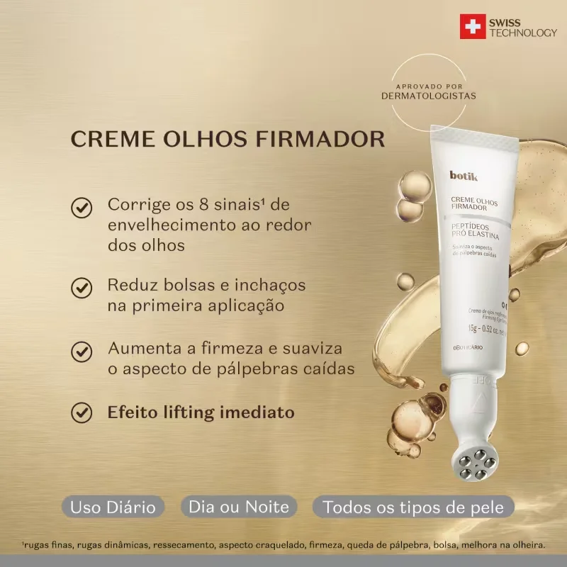 Creme Firmador Para Olhos Botik Peptídeos Pró-Elastina 15g