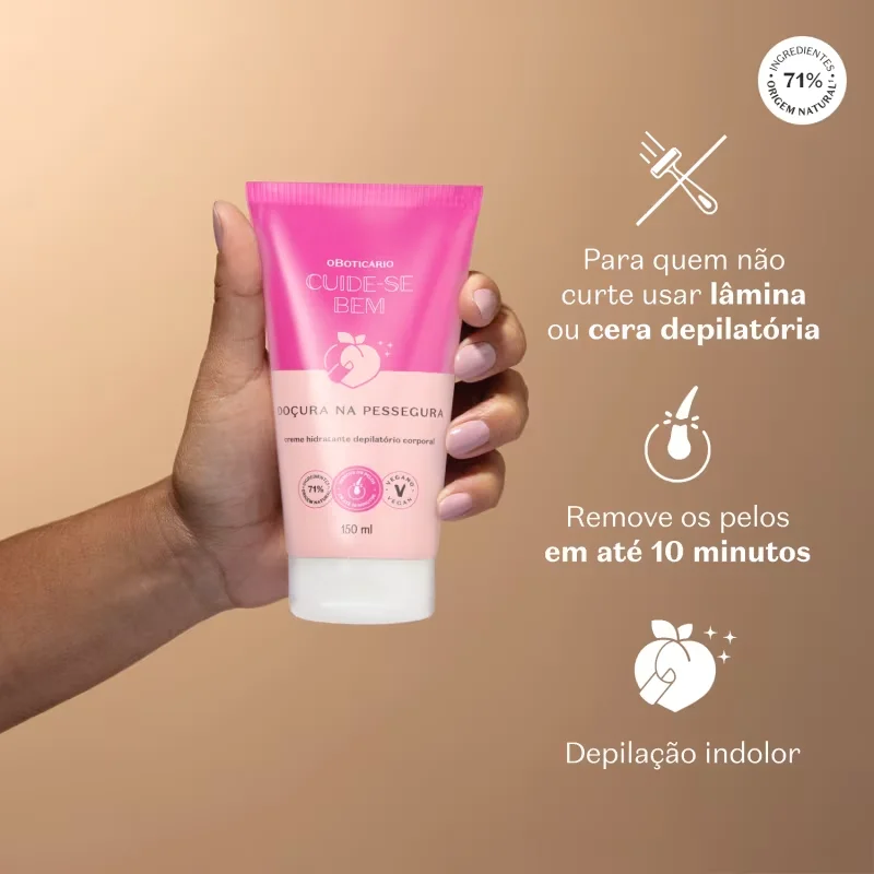 Creme Hidratante Depilatório Corporal Cuide-se Bem Doçura na Pessegura 150ml